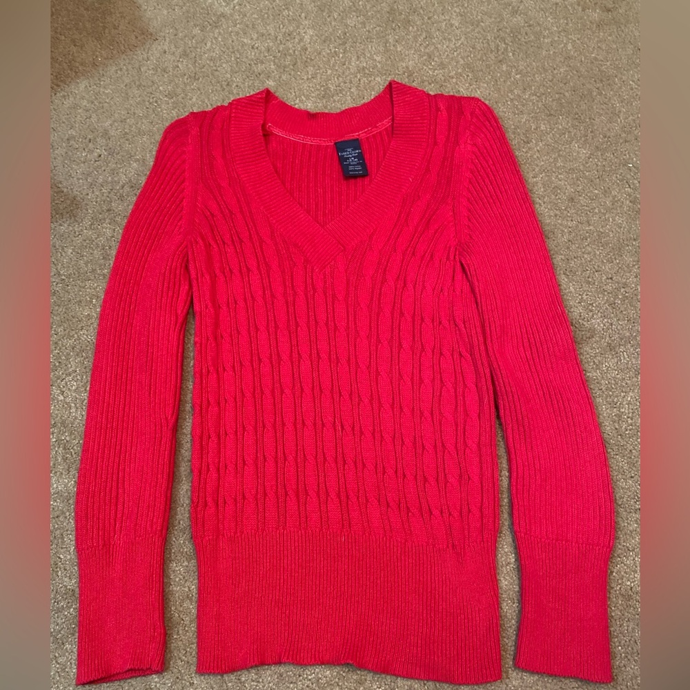 Faded Glory Vibrant Red Cotton Sweater